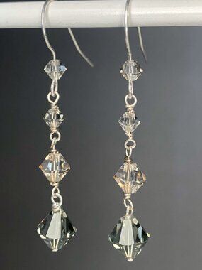 Crystal Tiered Dangle Handmade Earrings